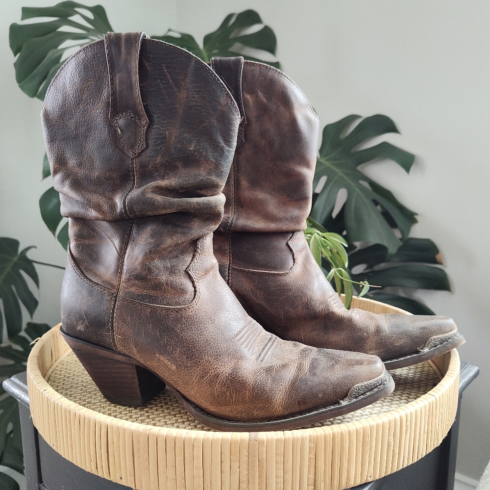 Durango Brown Leather Western Boots